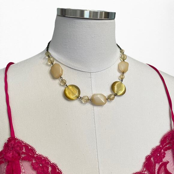 Vintage 90s station chain resin bead adjustable length necklace - Picture 1 of 6